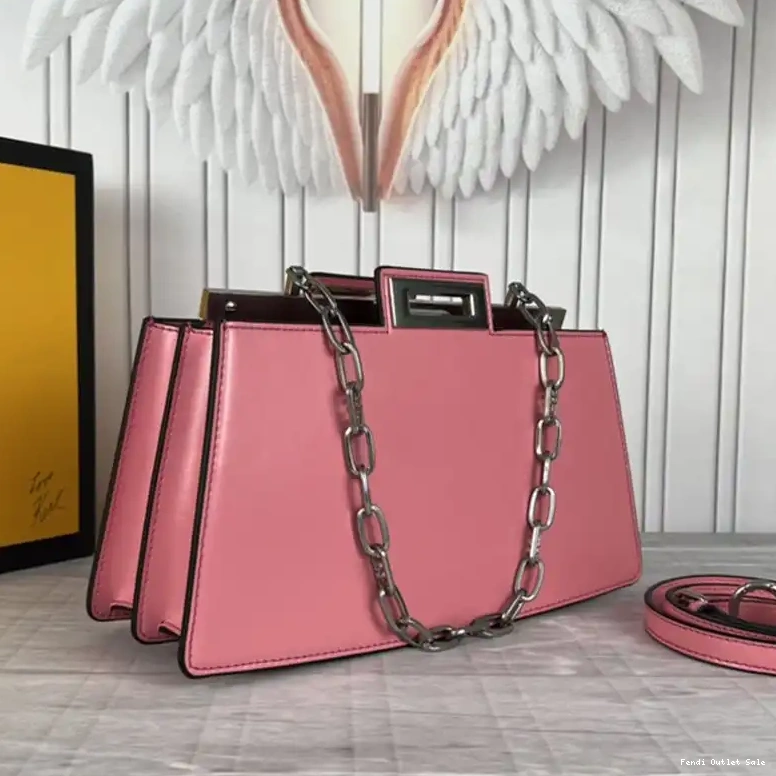 Affordable Leather Cut Bag White In Peekaboo Fendi Medium Calf 0511